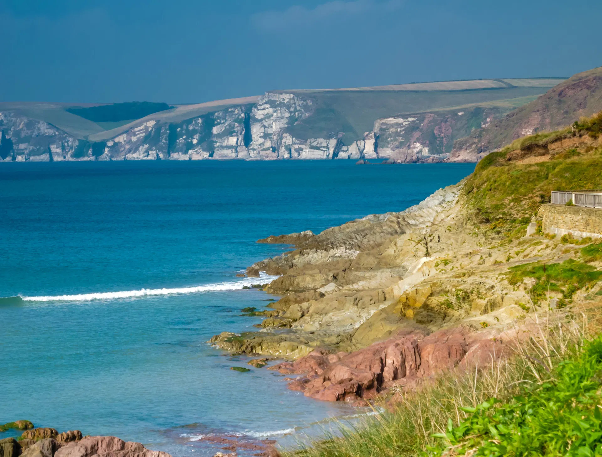 Coastal cliffs along the South West Coast Path